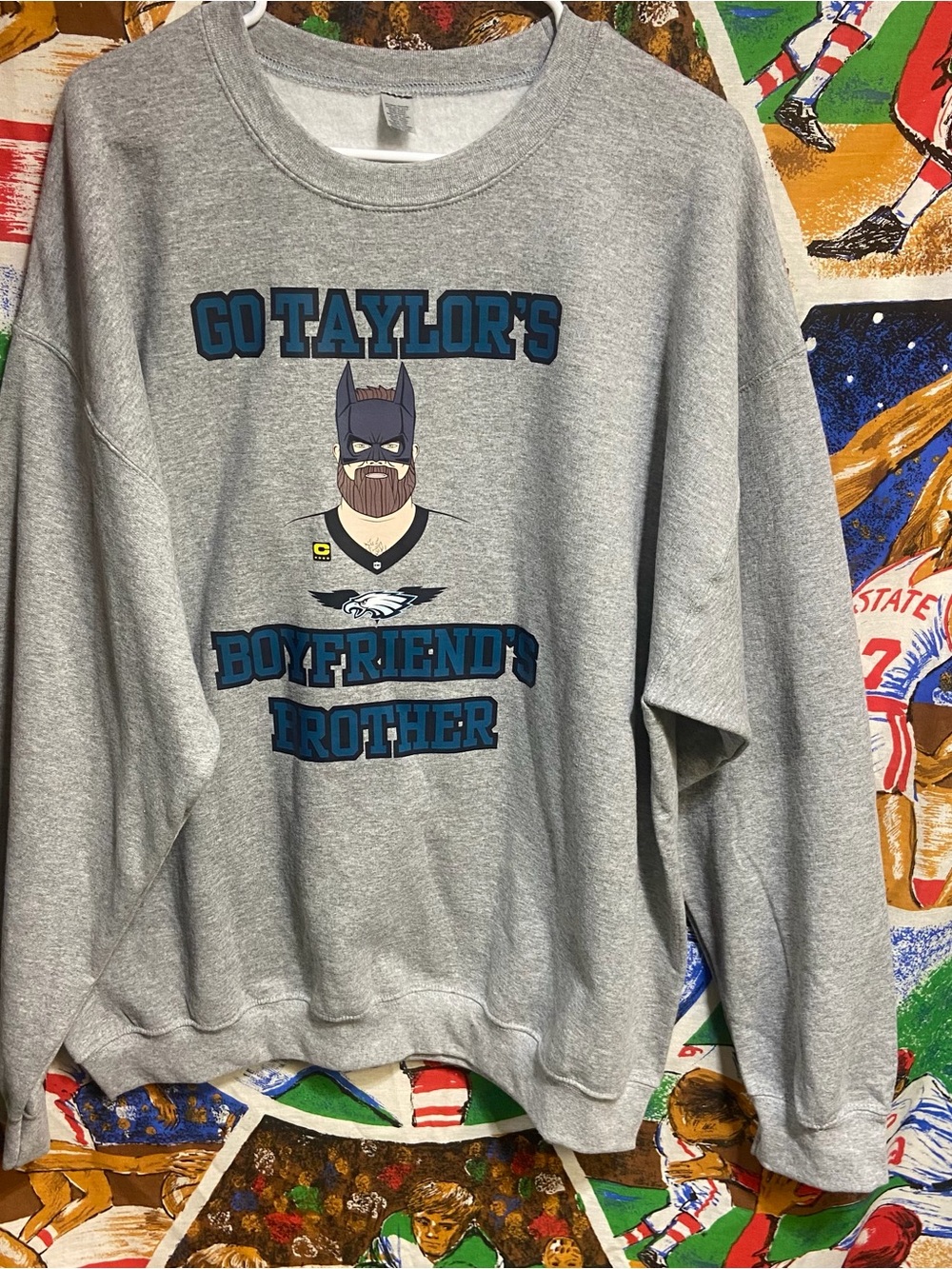 Taylor Swift Boyfriends Brother Kelce Fat Batman Crewneck